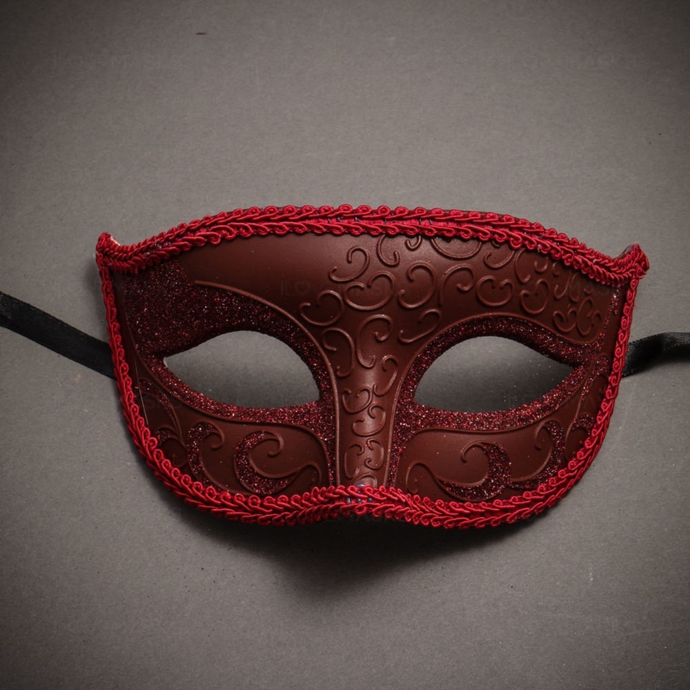 Red Venetian Classic Glitter Masquerade Ball Dance Wedding Party Eye Mask